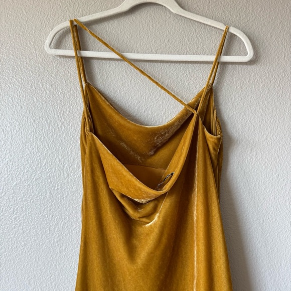Zara Velvet Maxi Dress Cowl Neck Open Strappy Back - Picture 6 of 9